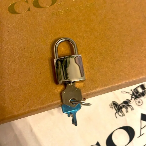 Coach Silver Padlock Key Holder - Picture 3 of 5
